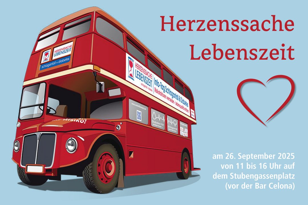 Infografik mit einem roten Doppeldeckerbus