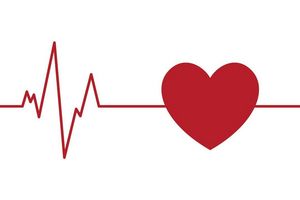 Eine EKG-Linie mit einem Herzen